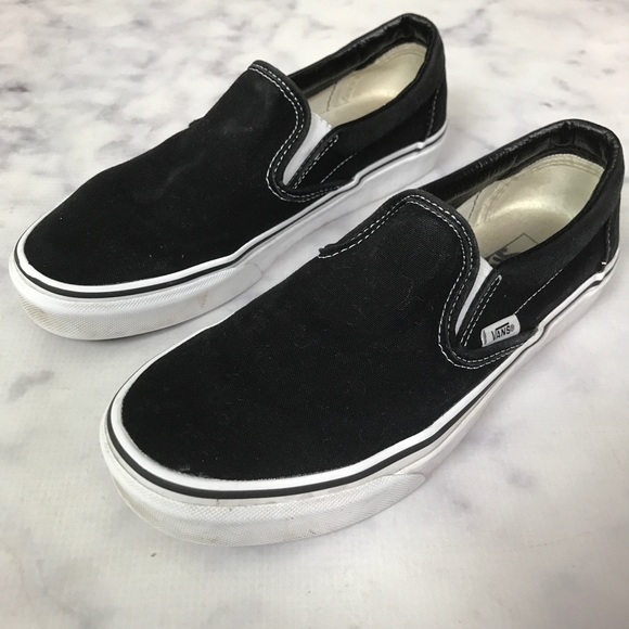 vans black slipons
